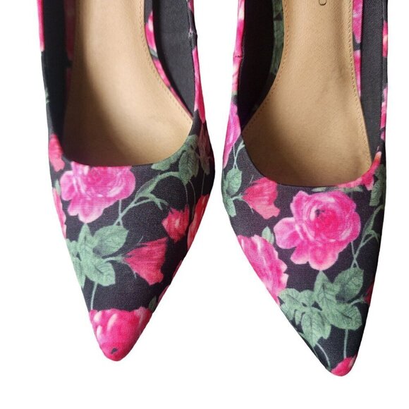 Christian Siriano Floral Pointed Toe Pump Pink Black Women's 10 - Picture 4 of 15